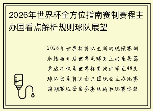 2026年世界杯全方位指南赛制赛程主办国看点解析规则球队展望 2026年世界杯全方位指南赛制赛程主办国看点解析规则球队展望